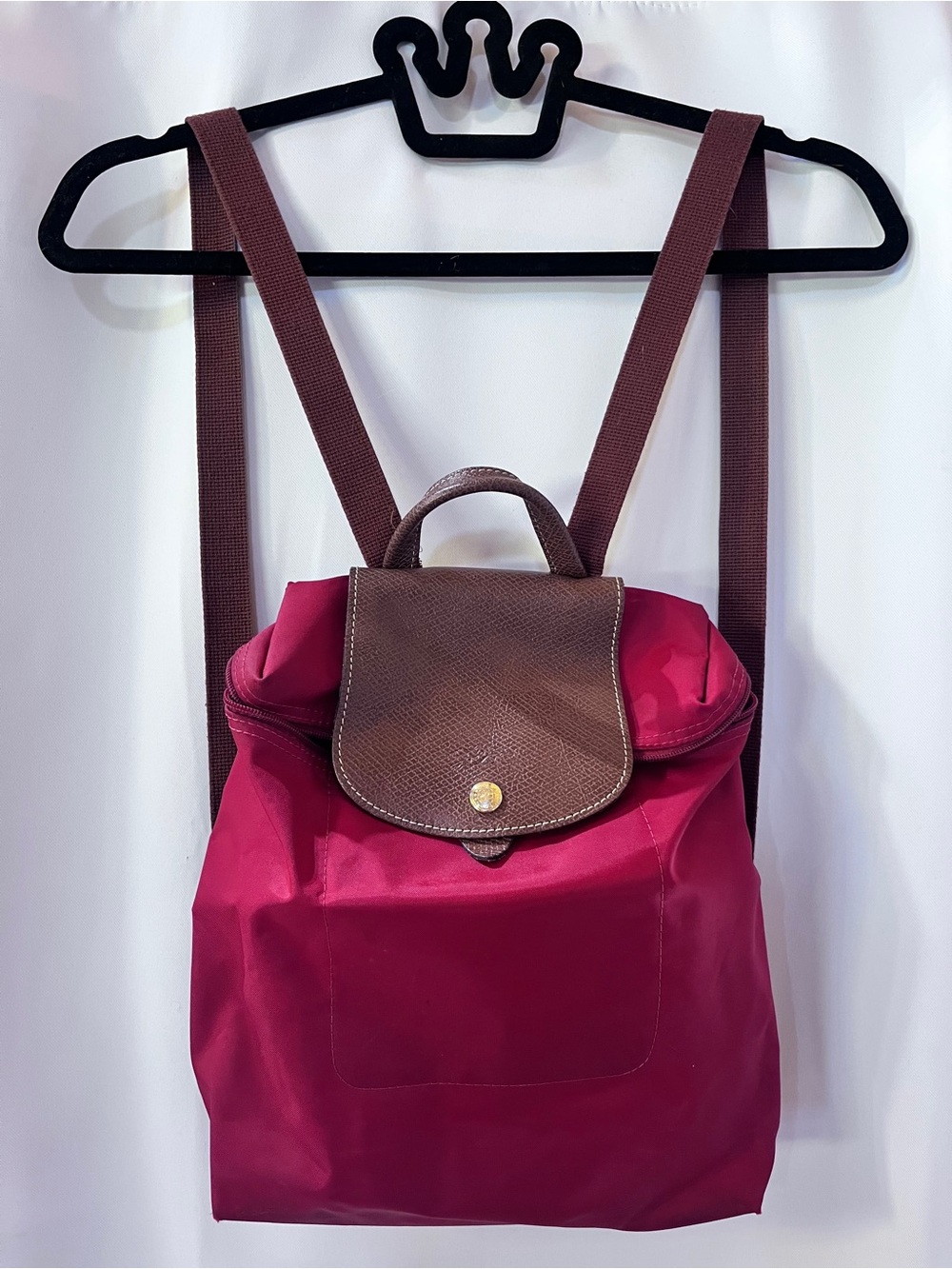 Longchamp Le Pliage Red Nylon Backpack Rucksack No Style 084104